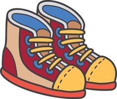 Hand Drawn hiking shoes illustration vector