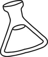 Hand Drawn Triangular laboratory bottle illustration vector
