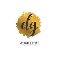 DG Initial handwriting and signature logo design with circle. Beautiful design handwritten logo for fashion, team, wedding, luxury logo. vector