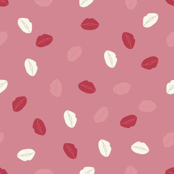 patrón sin costuras con labios vectoriales sobre fondo rosa.diseño para papel de regalo para el día de velentine. vector