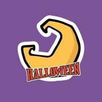 Halloween moon cartoon illustration vector