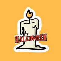 Halloween candle cartoon illustration vector