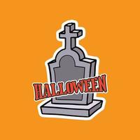 Halloween gravestone cartoon illustration vector