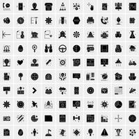 Set of 100 Business Solid Glyph icons vector