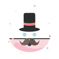 moustache Hipster movember santa Clause Hat Flat Color Icon Vector