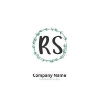 RS Initial handwriting and signature logo design with circle. Beautiful design handwritten logo for fashion, team, wedding, luxury logo. vector