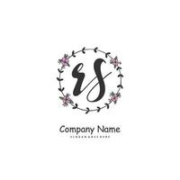 RS Initial handwriting and signature logo design with circle. Beautiful design handwritten logo for fashion, team, wedding, luxury logo. vector