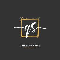 QS Initial handwriting and signature logo design with circle. Beautiful design handwritten logo for fashion, team, wedding, luxury logo. vector