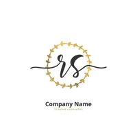 RS Initial handwriting and signature logo design with circle. Beautiful design handwritten logo for fashion, team, wedding, luxury logo. vector