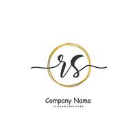 RS Initial handwriting and signature logo design with circle. Beautiful design handwritten logo for fashion, team, wedding, luxury logo. vector