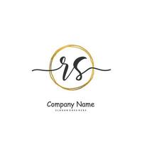 RS Initial handwriting and signature logo design with circle. Beautiful design handwritten logo for fashion, team, wedding, luxury logo. vector