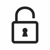 unlock outline icon vector