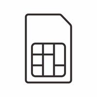 sim card outline icon vector