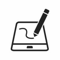 pen tablet digital icon vector