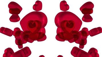 3D Rendering Hearts Passion Background video