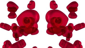 3D Rendering Hearts Passion Background video