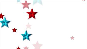 Red and blue shiny stars abstract background photo