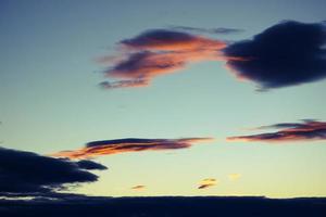 Beautiful evening sky background. Clouds in the sky during the sunset. photo