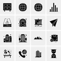 16 iconos de negocios universales vector ilustración de icono creativo para usar en proyectos relacionados con la web y dispositivos móviles