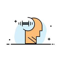 Training Brian Dumbbell Head  Business Flat Line Filled Icon Vector Banner Template