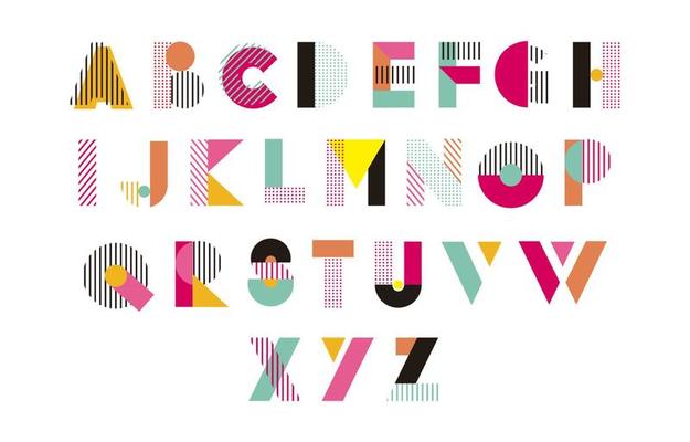 Colorful Alphabet Icon Set