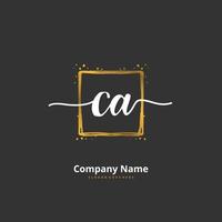 CA Initial handwriting and signature logo design with circle. Beautiful design handwritten logo for fashion, team, wedding, luxury logo. vector