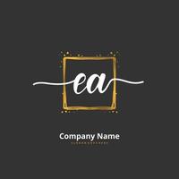 EA Initial handwriting and signature logo design with circle. Beautiful design handwritten logo for fashion, team, wedding, luxury logo. vector