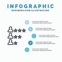 Business Job Find Network Line icon with 5 steps presentation infographics Background vector