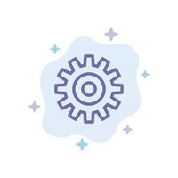 Gear Setting Wheel Cogs Blue Icon on Abstract Cloud Background vector