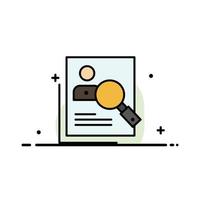 Employee Hr Human Hunting Personal Resources Resume Search  Business Flat Line Filled Icon Vector Ba