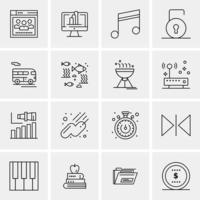 16 Universal Business Icons Vector Creative Icon Illustration to use in web and Mobile Related proje