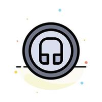 Earphone Headphone Basic Ui Abstract Flat Color Icon Template vector