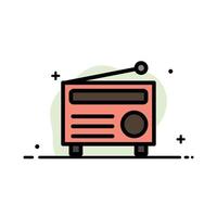 Radio FM Audio Media  Business Flat Line Filled Icon Vector Banner Template