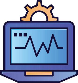 Laptop Computer Setting Computing  Flat Color Icon Vector icon banner Template