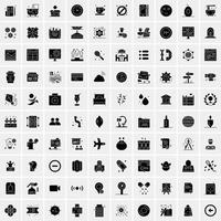 Set of 100 Universal Solid Icons vector