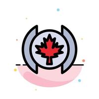 Flag Leaf Tree Abstract Flat Color Icon Template vector