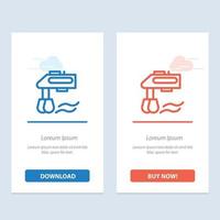 Mixer Kitchen Manual Blender  Blue and Red Download and Buy Now web Widget Card Template vector