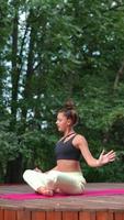 Young Woman Practicing Yoga in the Nature video