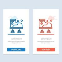 Shoes Wifi Service Technology  Blue and Red Download and Buy Now web Widget Card Template vector