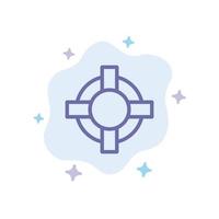 Help Lifesaver Support Blue Icon on Abstract Cloud Background vector