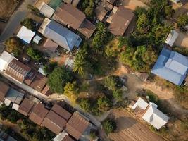 Country house, Aerial photo taken by drone , Most rural people have an agricultural career.