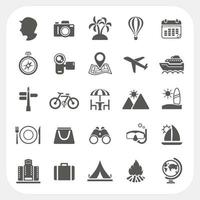 conjunto de iconos de viajes y vacaciones vector
