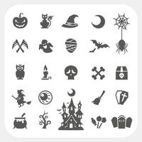 Halloween party icons set with frame background vector