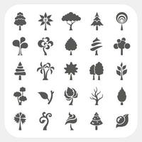 Tree icons set on white background vector