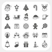 conjunto de iconos de navidad e invierno vector