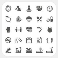 Health and Fitness icons set vector