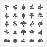 conjunto de iconos de árbol vector