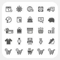 Shopping icons set vector