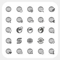 Globe earth vector icons set