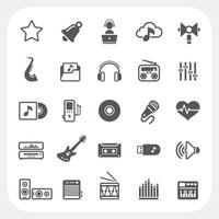 Music icons set vector